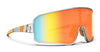 Saturn Cloud Polarized Sunglasses - Half Transparent Clear Wrap Around Frame & Orange Mirror Lens Sunglasses | $58 US | Blenders Eyewear