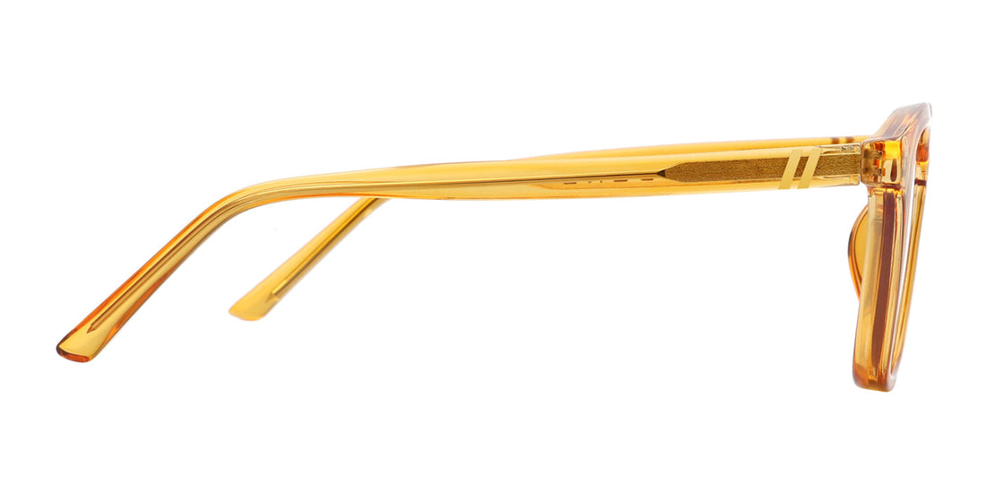 Amber Coast Blue Light Glasses Crystal Tan Square Frame & Clear Blue