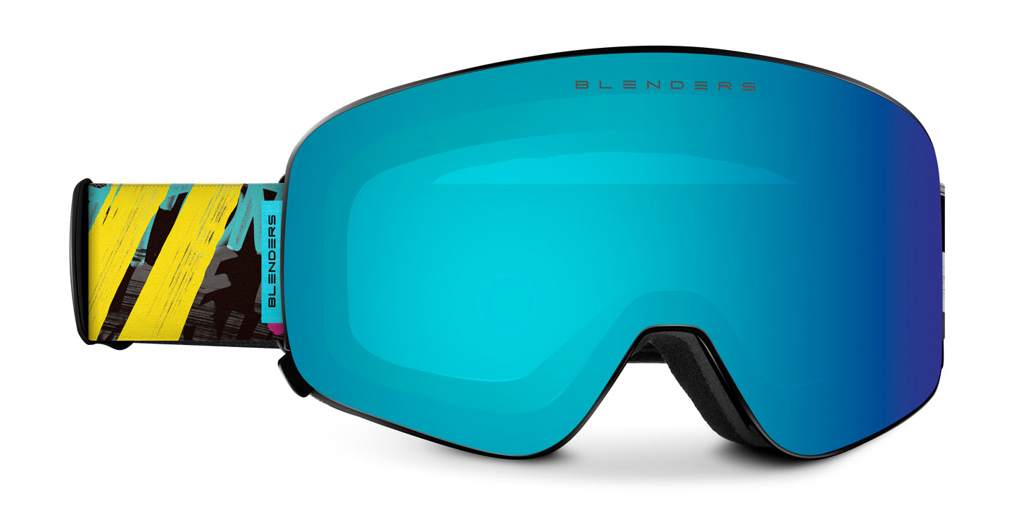 Arctic Motion Snow Goggles - Neon Blue & Yellow Lens Ski & Snowboard ...
