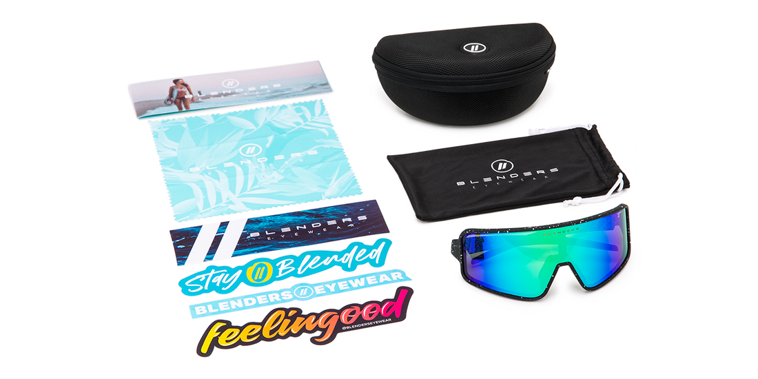 Jaded Tiger Wrap Around Sunglasses Polarised Teal Lens & Black with