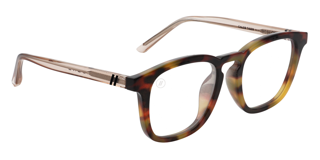Caleb Tiger Blue Light Glasses Square Tortoise Blue Light Blocking
