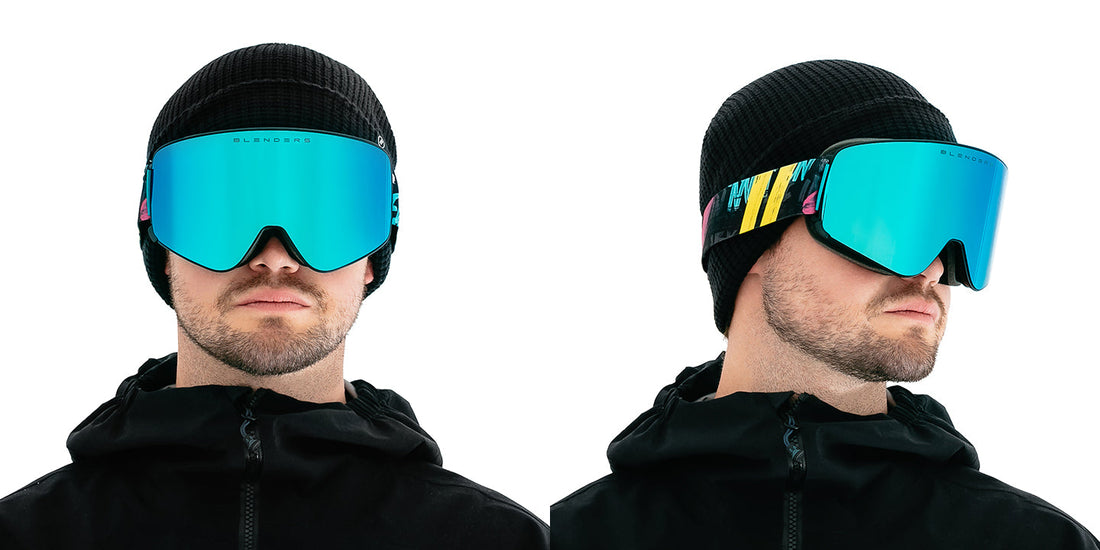 Arctic Motion Snow Goggles Neon Blue & Yellow Lens Ski & Snowboard